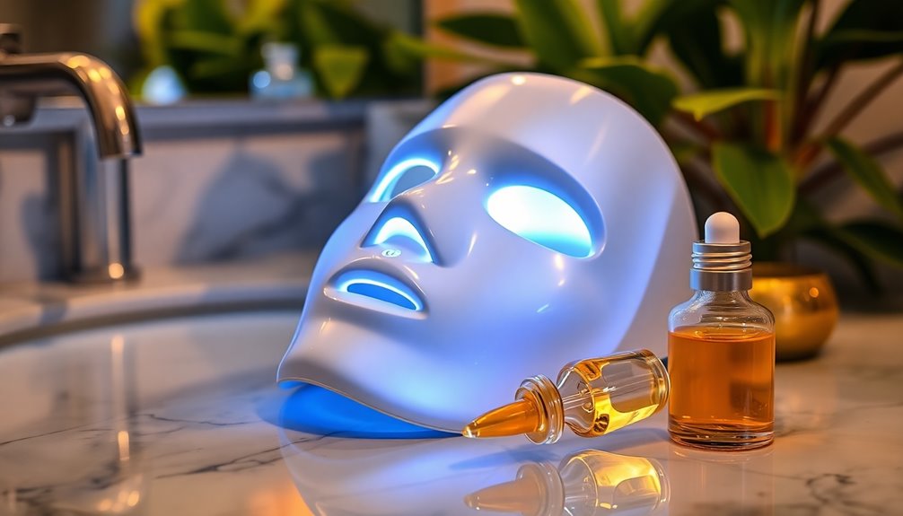 led mask and retinol usage