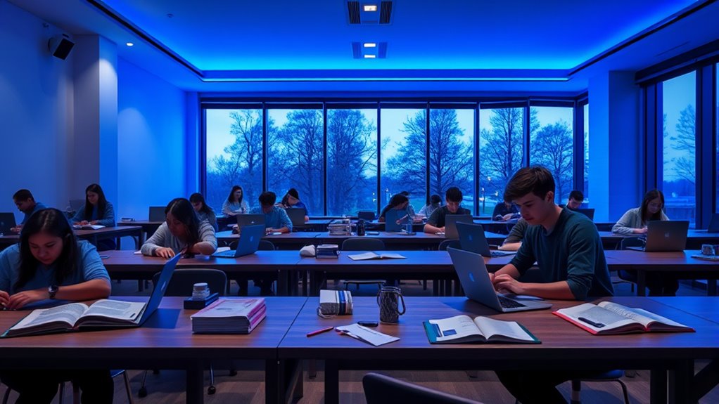 blue light enhances focus
