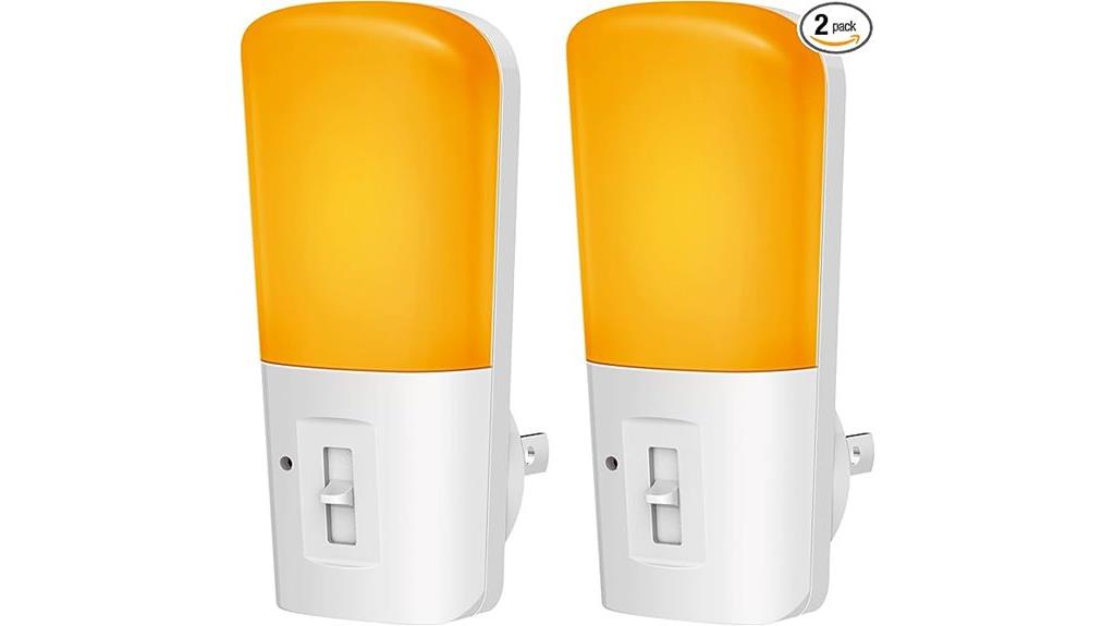 amber dimmable plug in nightlights