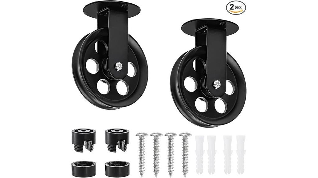 black pulley wheel set