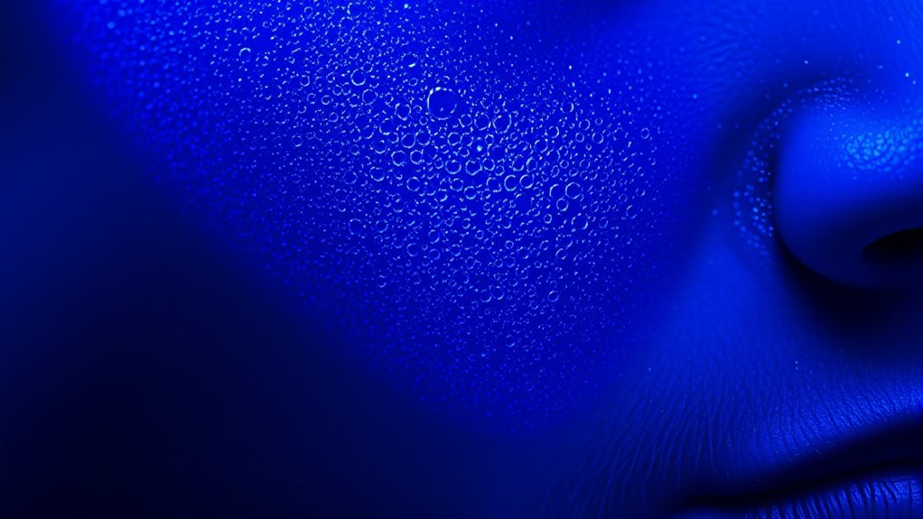 blue light increases oil