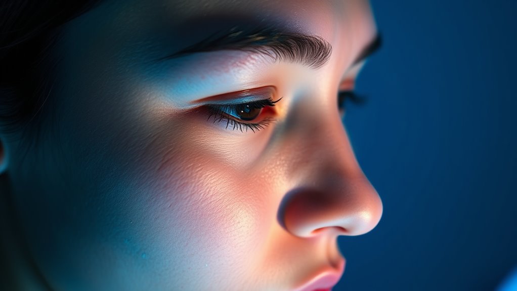 blue light worsens oily skin
