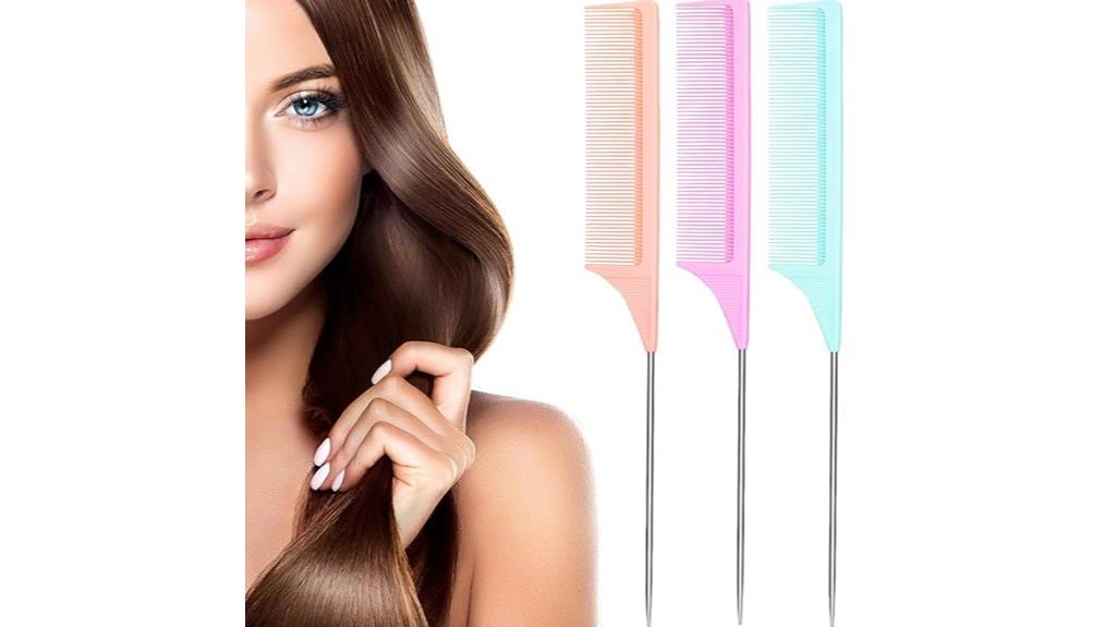 colorful steel pintail comb set