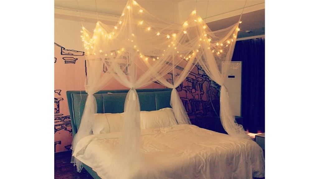 corner bed canopy with lights