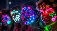 festival glow face stickers
