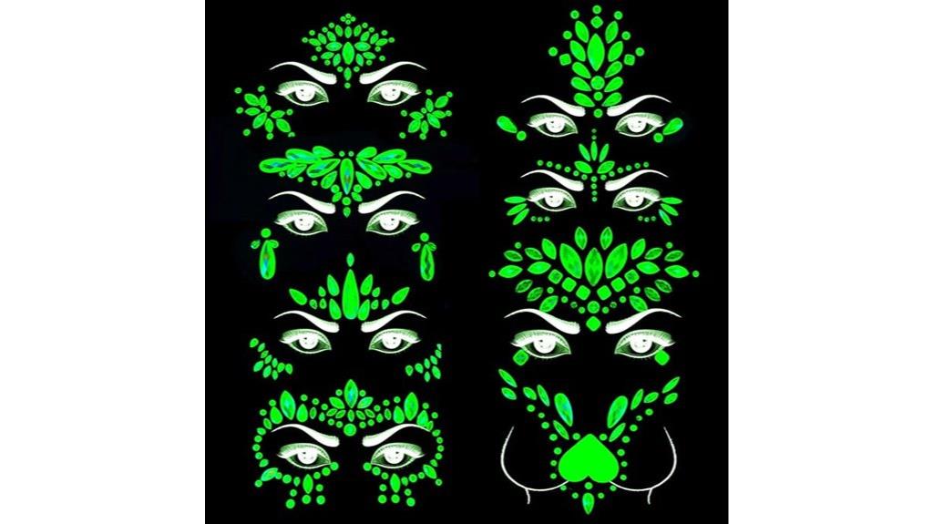 glow in dark face and body decor