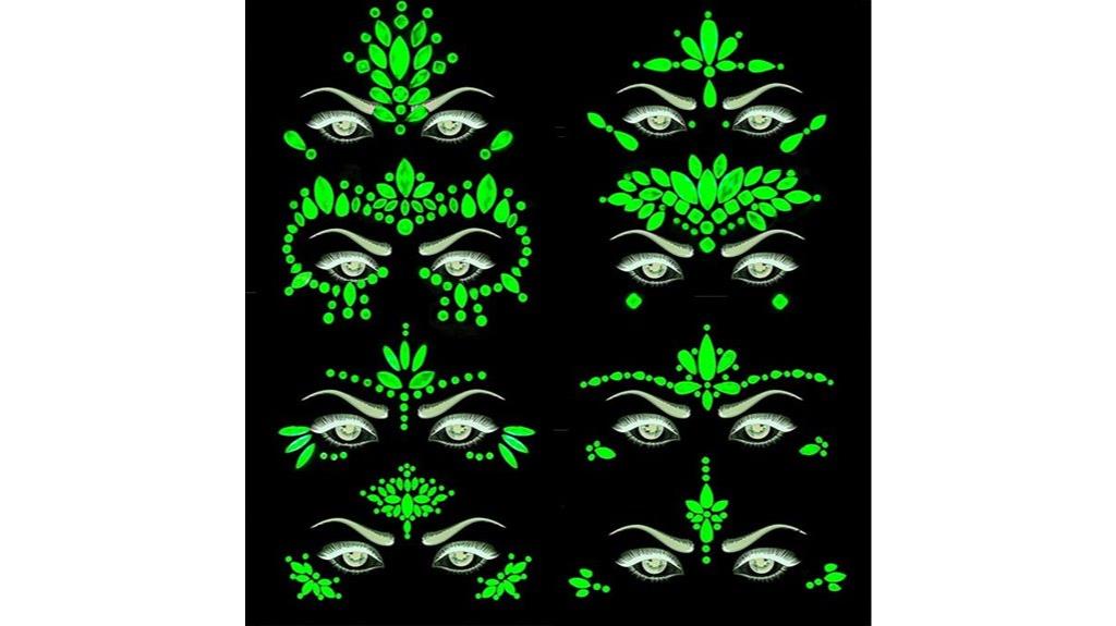 glow in dark face stickers
