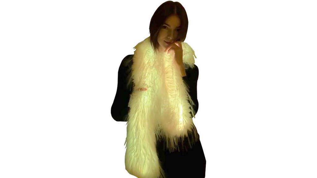 glowing faux fur scarf
