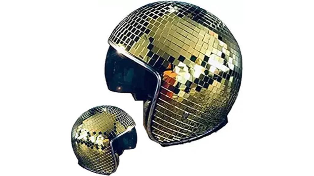 gold disco ball helmet