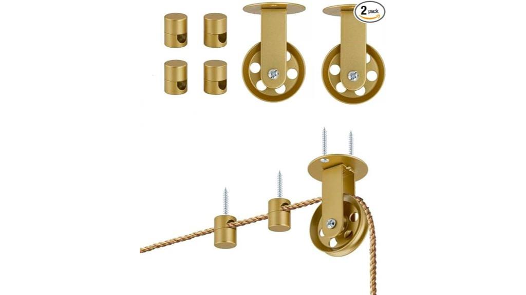 gold pulley light fixtures