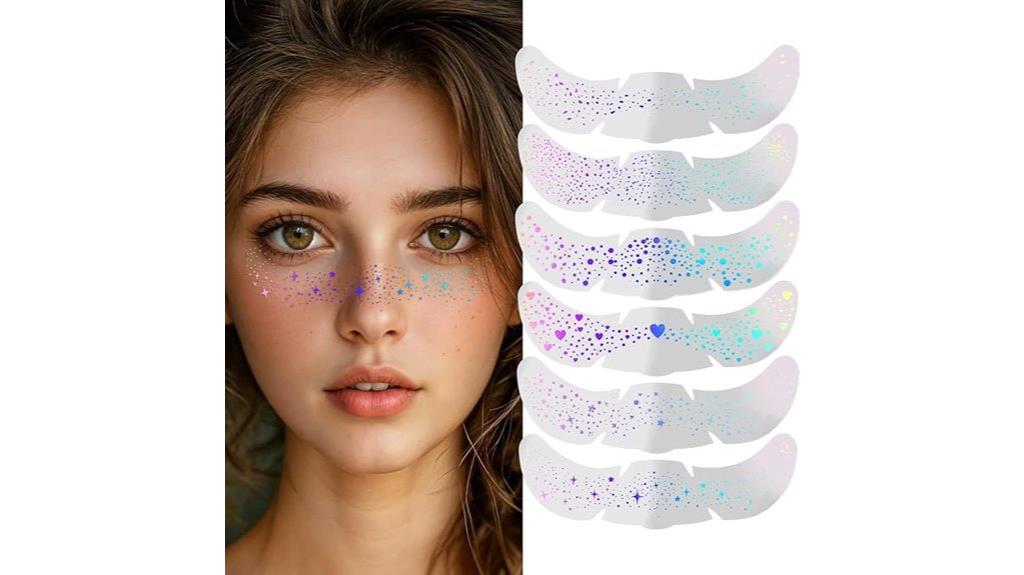 holographic glitter face tattoos