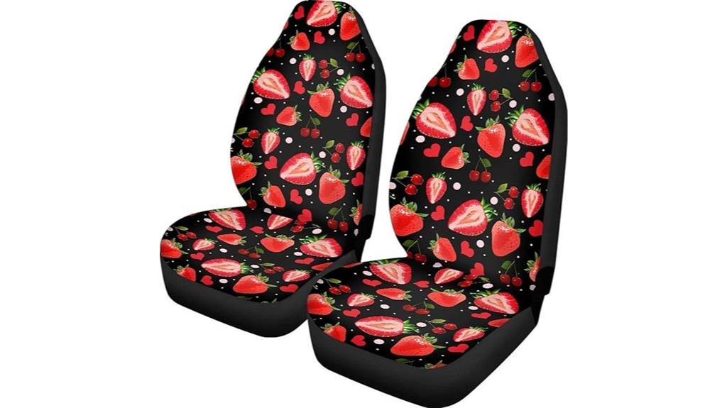 joyful red strawberry seat covers