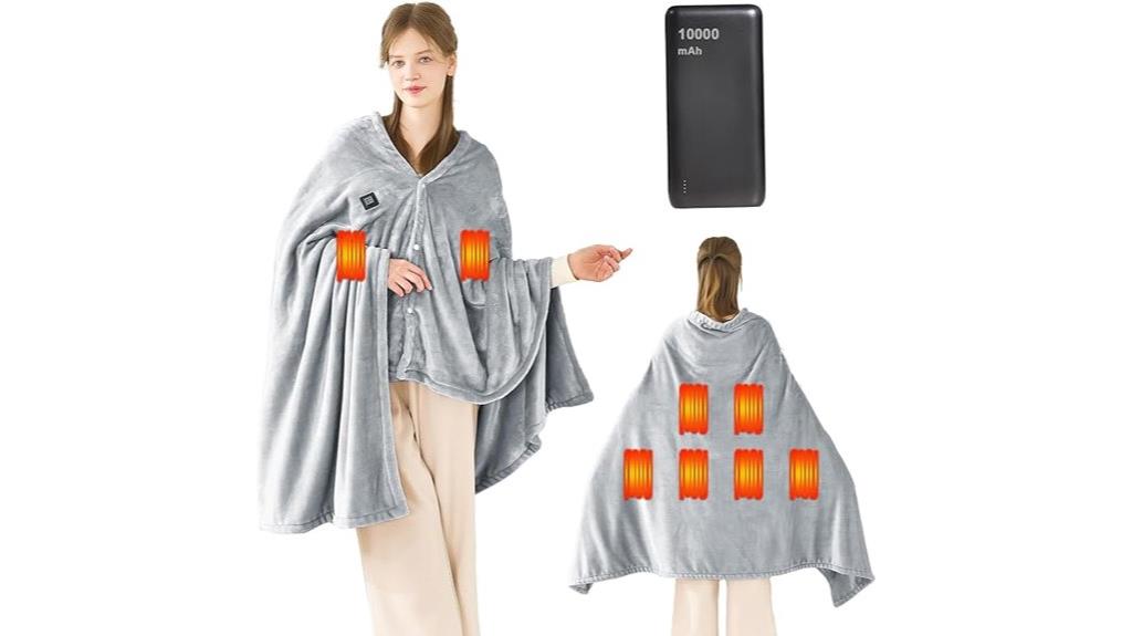 portable heated blanket with power