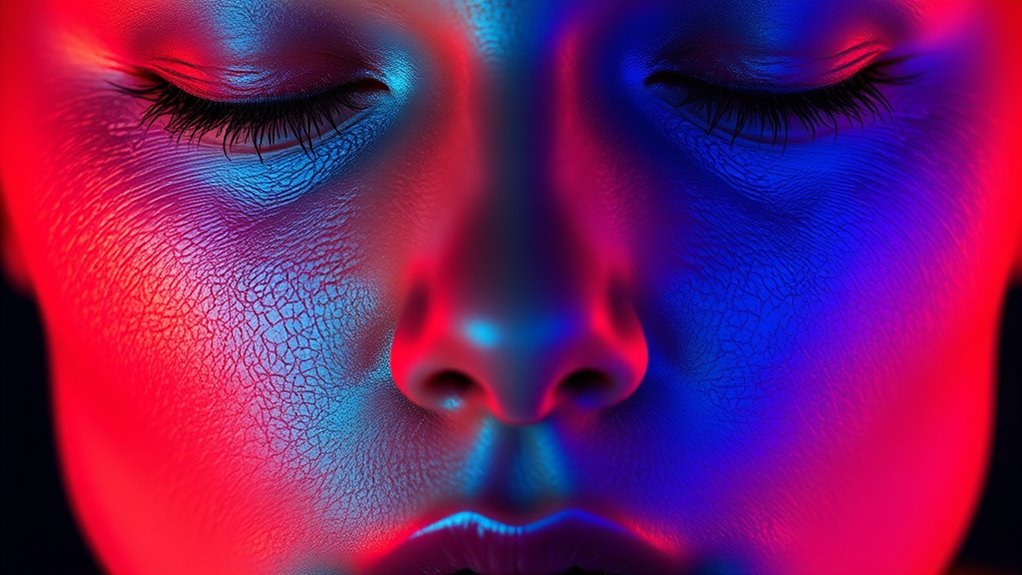 red and blue light therapies