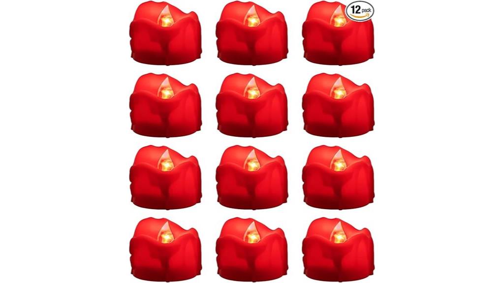 red flickering flame candles