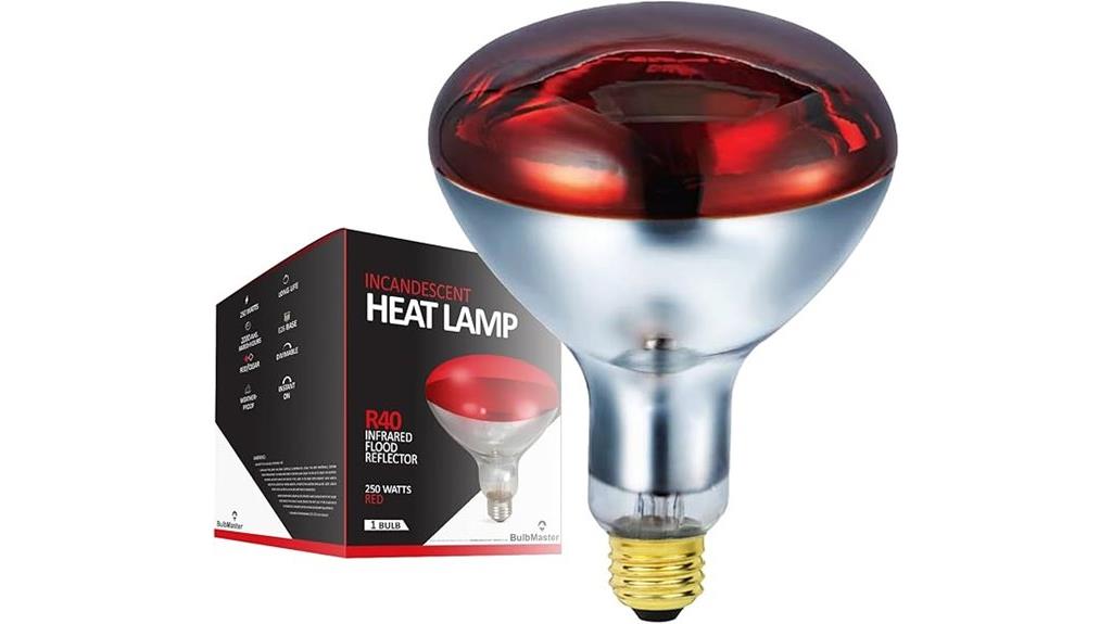 red heat lamp bulb