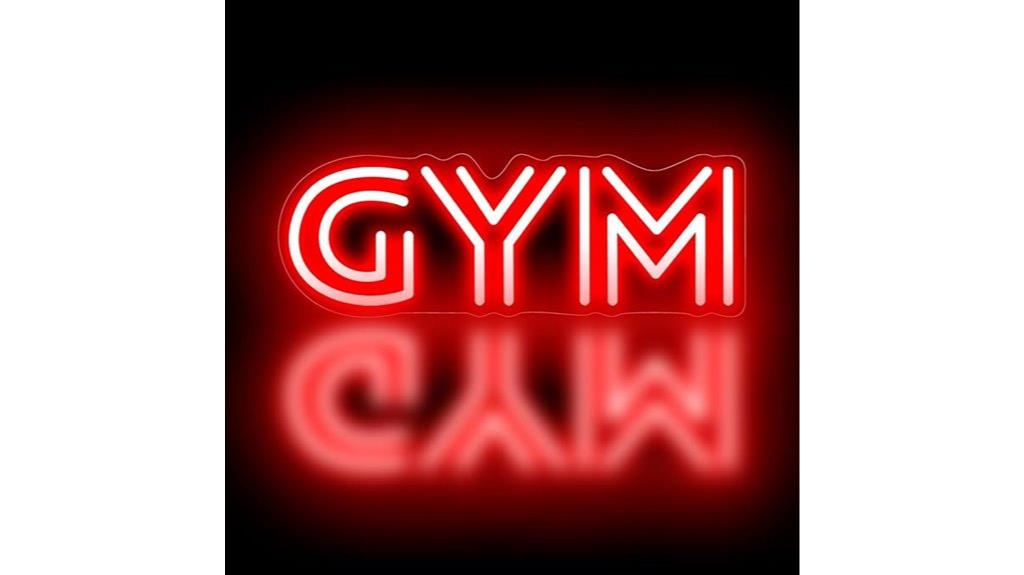 red neon gym sign