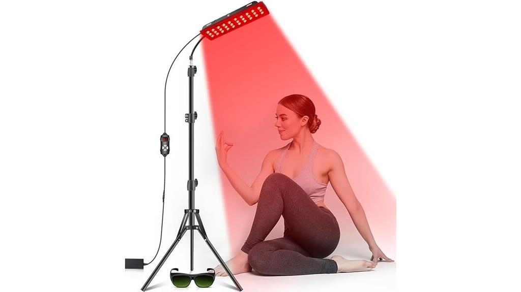 red therapy lamp stand