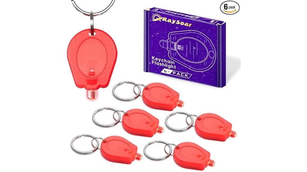 six red led flashlights