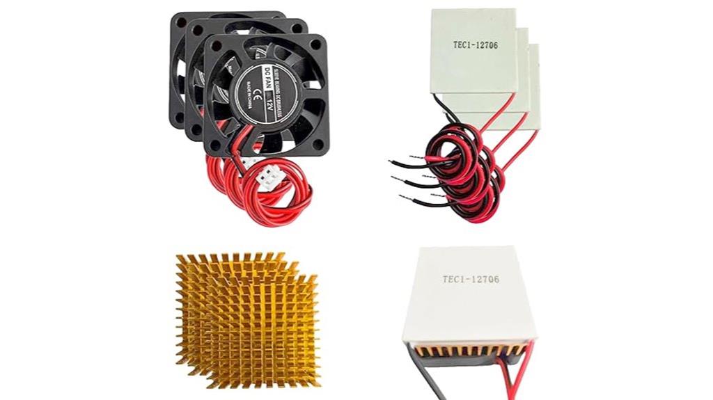 three peltier cooler modules