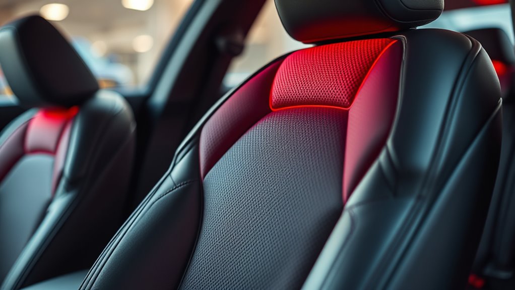 top car seat red cushions