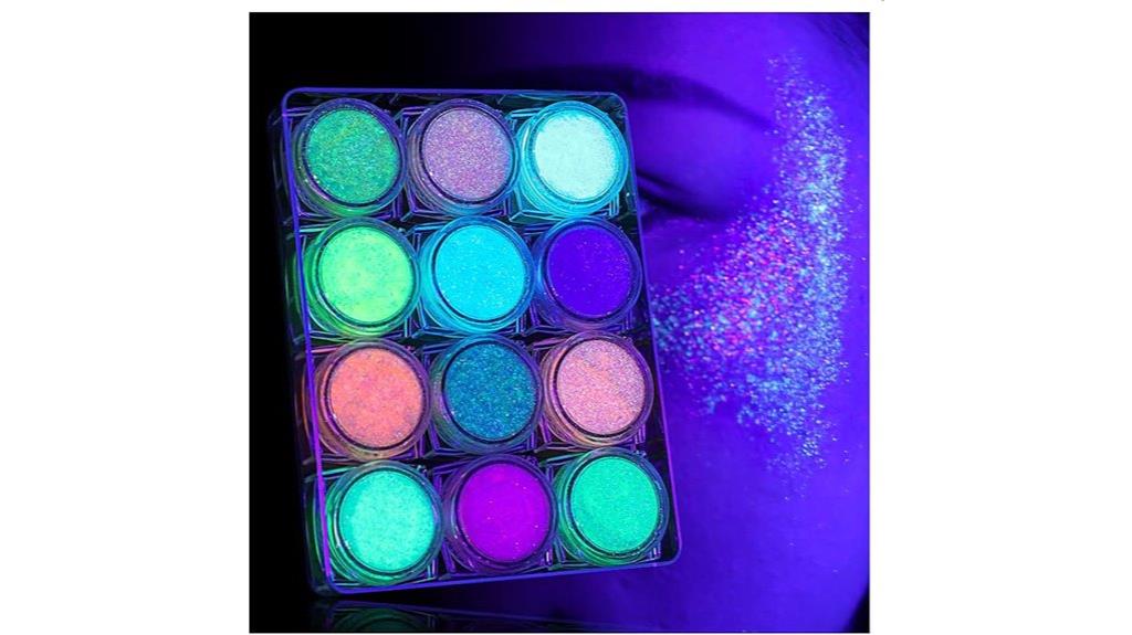 vibrant uv glow glitter