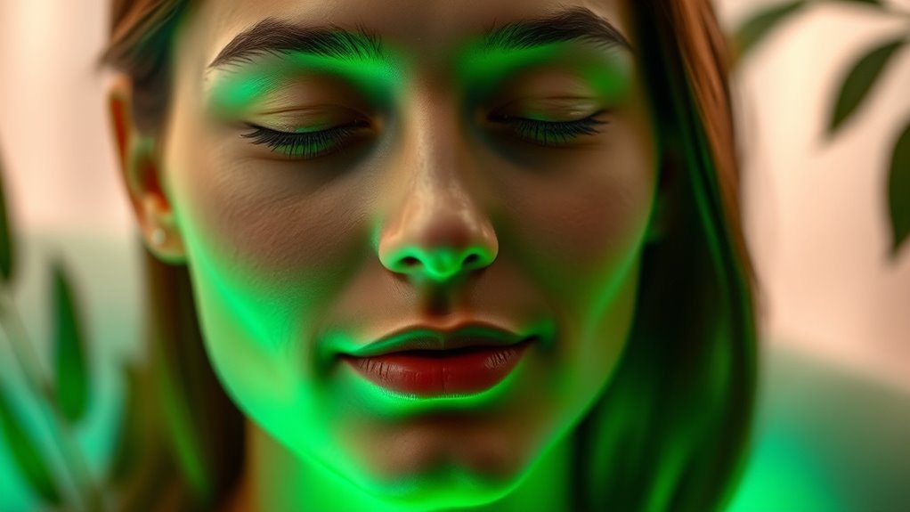 green light skin calming