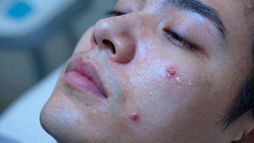 blue light reduces cystic inflammation