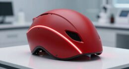 luxury red light hair helmets