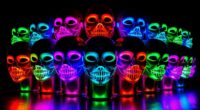 top led masks with various colors