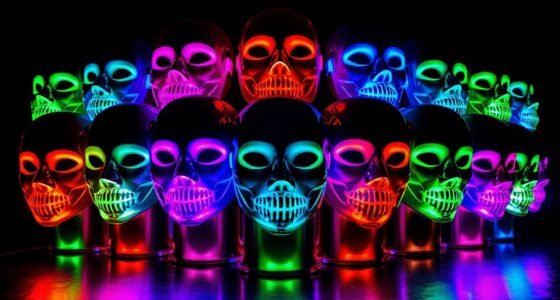 top led masks with various colors