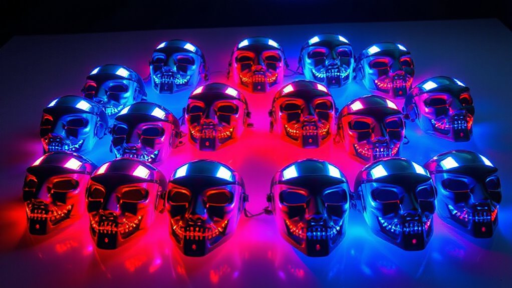 top red blue led masks